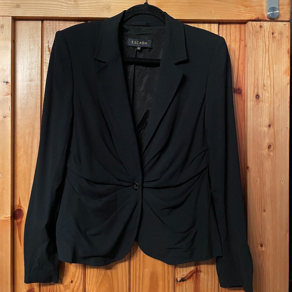 Escada Single Button Front Blazer, Black